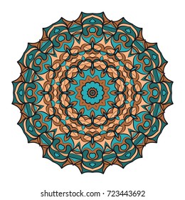 Mandala symbol isolated on white background. Indian ornament. Vector illustration.