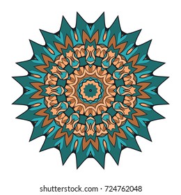 Mandala symbol isolated on white background. Indian ornament. Vector illustration.
