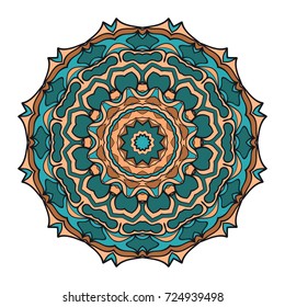 Mandala symbol isolated on white background. Indian ornament. Vector illustration.