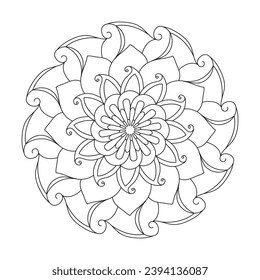 Mandala Symmetrical Splendour Children colouring book page for KDP book interior mandala design. 