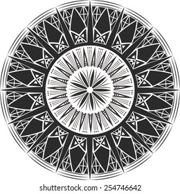 Mandala tattoo. Crystalline form.