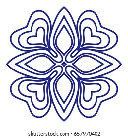 Mandala tattoo . for design, greeting card, invitation, coloring book. Arabic, Indian, motifs. Vector illustration.