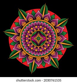 mandala tattoo flash art, vector EPS 10