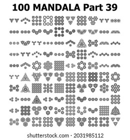 Mandala tattoo ornamental ethnic pack collection set. Floral art design vector.