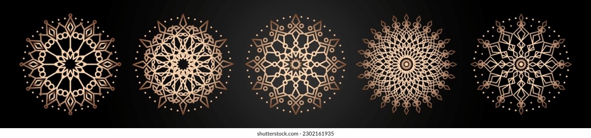 Mandala template cold line style isolated