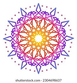 Mandala template colorful line style isolated