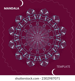 Mandala-Vorlage für Textilien, die bereit zum Drucken sind 