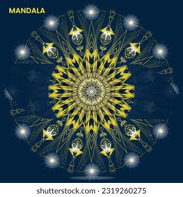 Plantilla de Mandala para texto listo para imprimir 