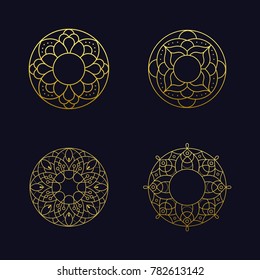 Mandala texture background flower beautiful vector vintage decorative element oriental illustration logo set logotype