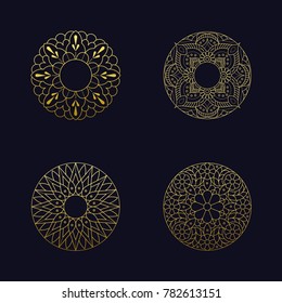 Mandala texture background flower beautiful vector vintage decorative element oriental illustration logo set logotype