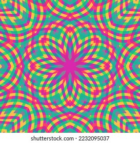 Mandala Fliesen Blumengeometrische Vektorgrafik nahtlose Muster orientalische Design. Mosaikblüte ethnisches Motiv. Stilvolles Batik-Relief. Osmanischer traditioneller Hintergrund. Folk elegante, organische Ornamente.