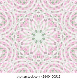 Mandala tile floral geometric vector seamless pattern oriental design. Kaleidoscope flower motif. Royal fabric rapport. Turkish traditional background. Mexican backdrop.