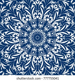 mandala tile, vector tile, floral mandala, oriental, coloring, book page mandala, Indian mandala, wedding. Tile.