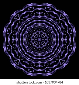 Mandala tracery floral design. Vector illustation. Purple color. Handmade texture.