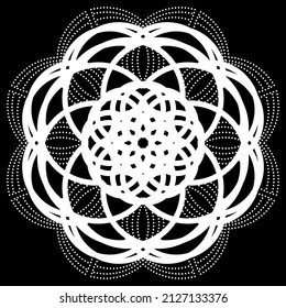 Mandala, tracery round boho doodle. Ethnic ornament