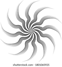 Mandala, tracery wheel mehndi design. Doodle symmetry texture. Folk traditional spiritual tribal design. Curved shape, isolated on white. Binary monochrome black and white art. 
