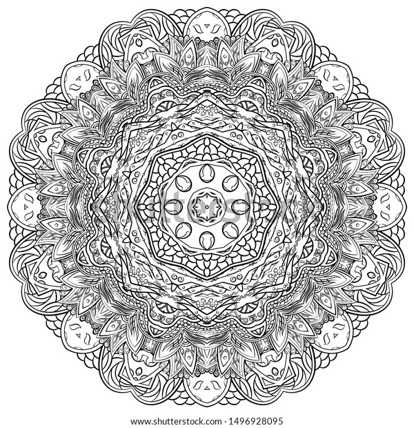 Mandala wheel coloring pages