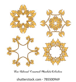 Mandala of traditional Thai ornament. Stock vector illustration.