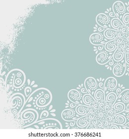 Mandala, tribal background with a medallion. Pattern with abstract vintage art flower for Tibetan yoga. Bohemian decorative element, indian henna design, vector retro circle ornament