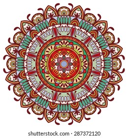 Mandala, tribal ethnic ornament, vector islamic arabic indian pattern.