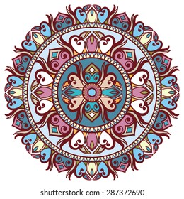 Mandala, tribal ethnic ornament, vector islamic arabic indian pattern.