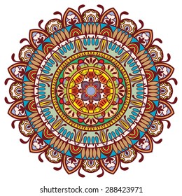 Mandala, tribal ethnic ornament, vector islamic arabic indian pattern.