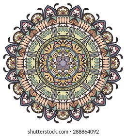 Mandala, tribal ethnic ornament, vector islamic arabic indian pattern.