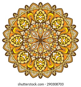 Mandala, tribal ethnic ornament, vector islamic arabic indian pattern.