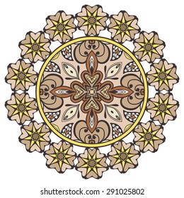Mandala, tribal ethnic ornament, vector islamic arabic indian pattern.