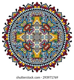 Mandala, tribal ethnic ornament, vector islamic arabic indian pattern.