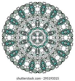 Mandala, tribal ethnic ornament, vector islamic arabic indian pattern.