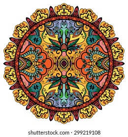 Mandala, tribal ethnic ornament, vector islamic arabic indian pattern.