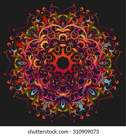 Mandala, tribal ethnic ornament, vector islamic arabic indian pattern.