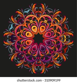Mandala, tribal ethnic ornament, vector islamic arabic indian pattern.