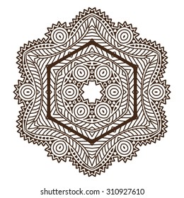 Mandala, tribal ethnic ornament, vector islamic arabic indian pattern.
