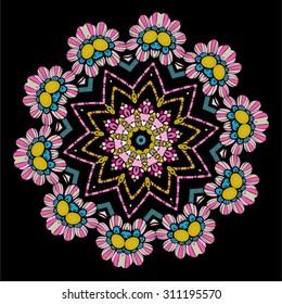 Mandala, tribal ethnic ornament, vector islamic arabic indian pattern.