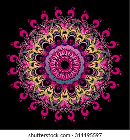 Mandala, tribal ethnic ornament, vector islamic arabic indian pattern.