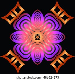 Mandala, tribal ethnic ornament, vector islamic arabic indian pattern.