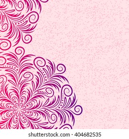 Mandala, tribal vintage background with a medallion. Pattern with abstract art flower for Tibetan yoga. Bohemian decorative element, indian henna design, vector retro circle ornament