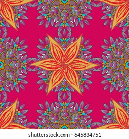 Mandala, tribal vintage sketch with a medallion on white background. Pattern with abstract art flower for Tibetan yoga. Bohemian decorative element, indian henna design, vector retro circle ornament.