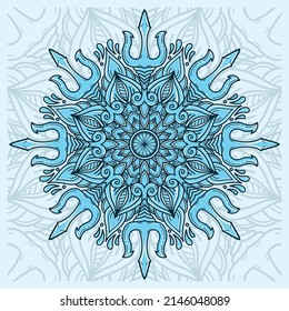 Dibujo manual de vectores de tridentes de Mandala