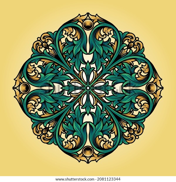 Mandala Tropical Ornaments Classic Vector\
illustrations for your work Logo, mascot merchandise t-shirt,\
stickers and Label designs, poster, greeting cards advertising\
business company or\
brands.
