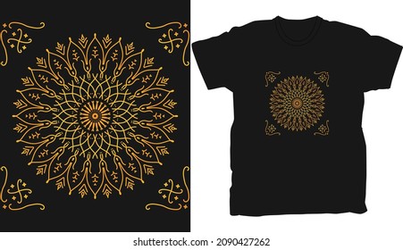 Mandala t-shirt design vector templet 