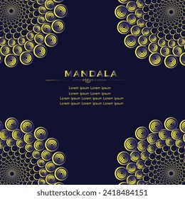 Mandala universal constructor set. gradient vector seamless pattern, corner frame elements and design template for postcards, banners and decor. Indian