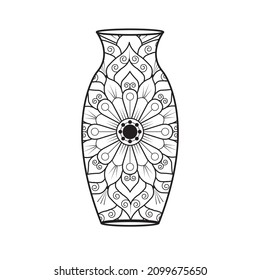 Mandala Vase Vector and line art. Mandala coloring page. Hand drawn mandalas. Decorative elements. Vector illustration.
Islam, Arabic, Indian, Turkish,  Pakistan,  Chinese, Ottoman motifs.