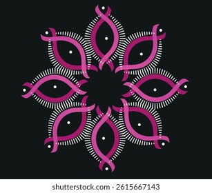 Mandala vector. Abstract blue radial circular icon. Design element. Vector art.