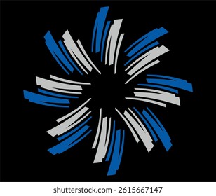 Mandala vector. Abstract blue radial circular icon. Design element. Vector art.