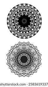 Mandala vector abstract graphics design and black pattern. 