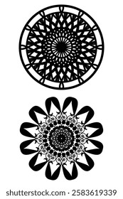 Mandala vector abstract graphics design and black pattern. 