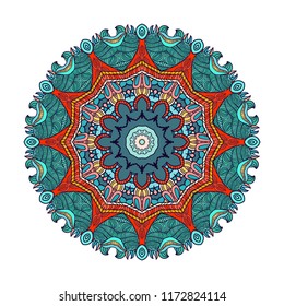 Mandala vector for art, coloring book, zendoodle. Round zentangle for coloring book pages, mandala design. Coloring mandala. round ornament lace pattern 